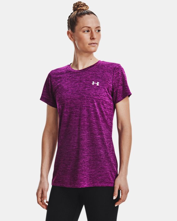 Women's UA Tech™ Twist T-Shirt, Purple, pdpMainDesktop image number 0